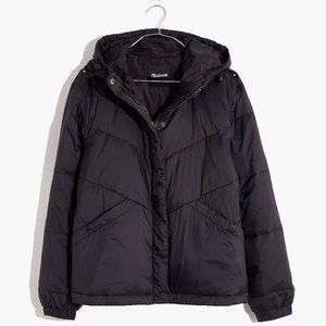 Madewell Chevron Packable Puffer Jacket coat black Small
